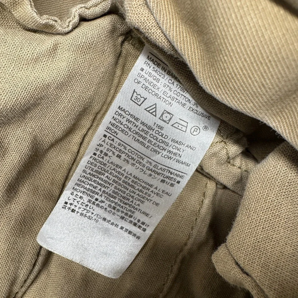 Banana Republic Lived In Chino Pants Beige Khaki Slim Fit Men's‎ Size 34x32